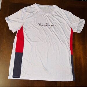 2xl men white graphic short sleeve T-shirt